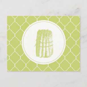 moderne Vintage-Spargel Postkarte