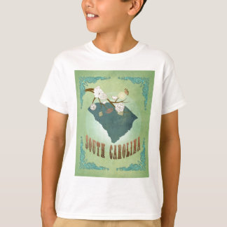 Moderne Vintage Staats-Karte South Carolina - Grün T-Shirt