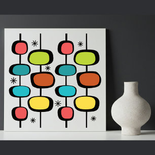 Moderne Vintage Sterne - Ovalen auf Polen Fliese