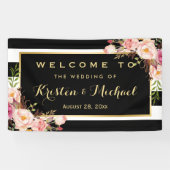 Moderne Vintage Streifen Dekoration Hochzeitsfeier Banner (Horizontal)