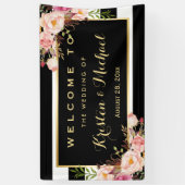 Moderne Vintage Streifen Dekoration Hochzeitsfeier Banner (Vertikal)