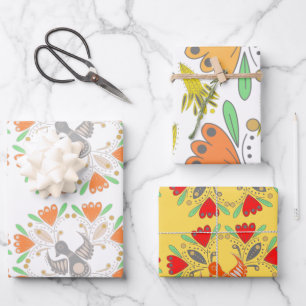 Moderne vintage süße Geburtstagsgeschenke für sie  Geschenkpapier Set