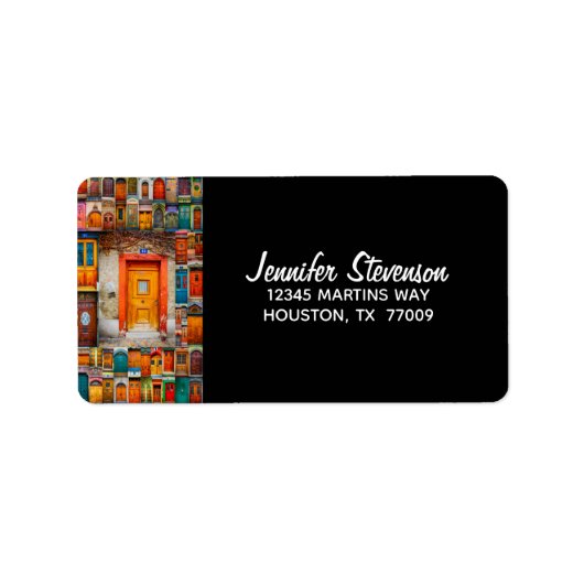 Moderne Vintage Türfotografie Adressaufkleber (Vorne)