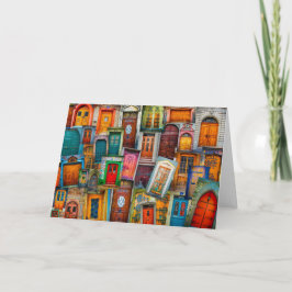 Moderne Vintage Türfotografie Karte