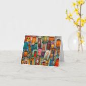 Moderne Vintage Türfotografie Karte (Gelbe Blume)