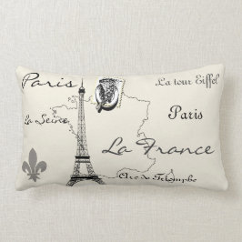 Moderne Vintage Turm-Briefmarkenkarte Paris Lendenkissen