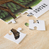 moderne vintage-wald-winter-hirsch puzzle (Seite)