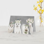 Moderne Vintage Waldtiere begrüßen Karte (Gelbe Blume)