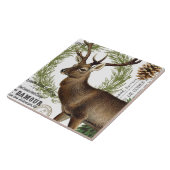 moderne Vintage Waldwinterrotwild Fliese (Seite)