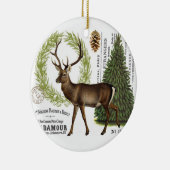 moderne Vintage Waldwinterrotwild Keramikornament (Rechts)