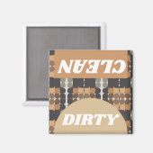 Moderne Vintage Waschmaschine aus dem Mittelalter Magnet (Vorderseite/Rückseite)