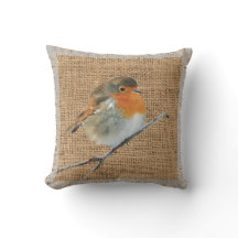 Moderne Vintage Watercolor Robin-Vogelleinwand
