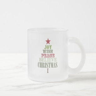 moderne vintage Weihnachtsbaum-Tasse Mattglastasse