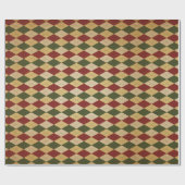 Moderne Vintage Weihnachtsplätze in Rot-Grün-Beige Geschenkpapier (Flach)