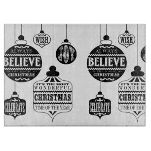 moderne Vintage Weihnachtsverzierungen Schneidebrett