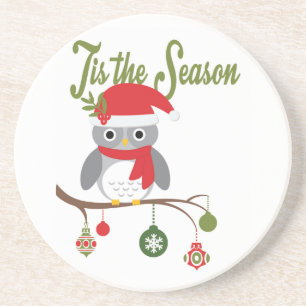 moderne Vintage Weihnachtswaldeule Untersetzer