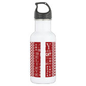 moderne vintage Weihnachtswörter Edelstahlflasche (Rückseite)