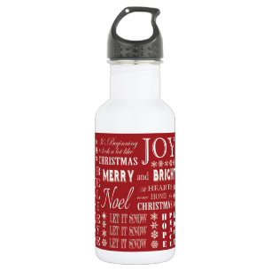 moderne vintage Weihnachtswörter Edelstahlflasche