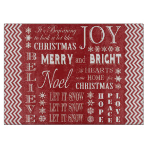 moderne Vintage Weihnachtswörter Schneidebrett