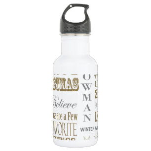 Moderne Vintage Weihnachtswortkollektion Trinkflasche