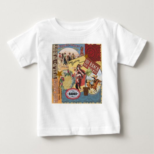 moderne Vintage Western Cowgirl Baby T-shirt (Vorderseite)