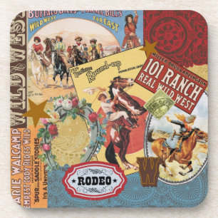 moderne Vintage Western Cowgirl Getränkeuntersetzer