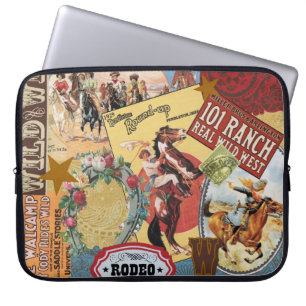 moderne Vintage Western Cowgirl Laptopschutzhülle
