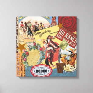 moderne Vintage Western Cowgirl Leinwanddruck