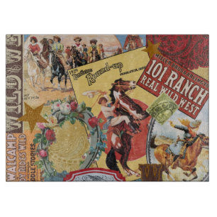 moderne vintage Western-Cowgirl Schneidebrett