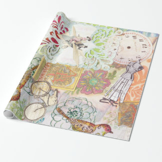 moderne vintage whimsiisch geschenkpapier