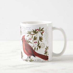 moderne vintage winter kardinal kaffeetasse