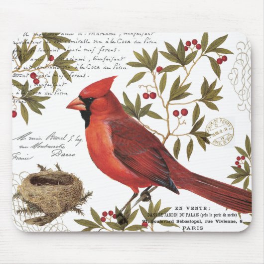 moderne vintage winter kardinal mousepad (Vorne)