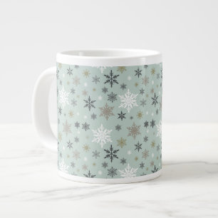 moderne vintage-winter-schneeflocken Jumbo-Tasse