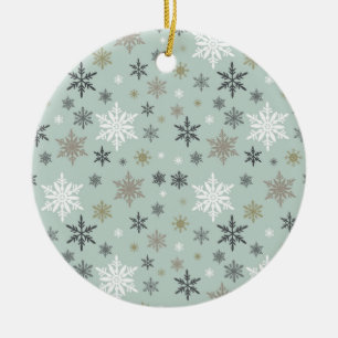 moderne vintage-winter-schneeflocken keramik ornament