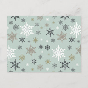 moderne vintage-winter-schneeflocken postkarte