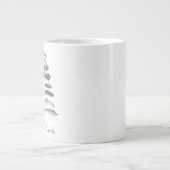 moderne Vintage Winterfederbaum Jumbo-Tasse (Vorderseite)