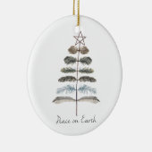 moderne Vintage Winterfederbaum Keramikornament (Rechts)
