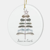moderne Vintage Winterfederbaum Keramikornament (Links)