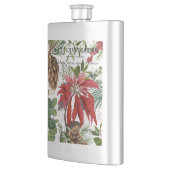 Moderne vintage Wintergarten-Blumen Flachmann (Links)