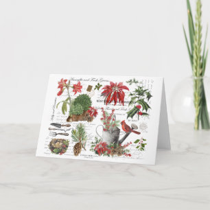 Moderne Vintage Wintergarten Grußkarte Karte