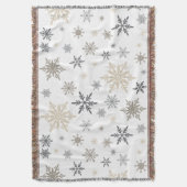 Moderne Vintage Winterschneeflocken Decke (Vorderseite Vertikal)