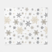 Moderne Vintage Winterschneeflocken Fleecedecke (Vorderseite (Horizontal))