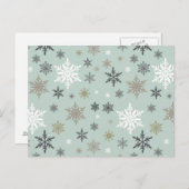 moderne Vintage Winterschneeflocken Postkarte (Vorne/Hinten)
