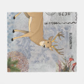 Moderne Vintage Wintertaubenschneeflocken Fleecedecke (Vorderseite (Horizontal))