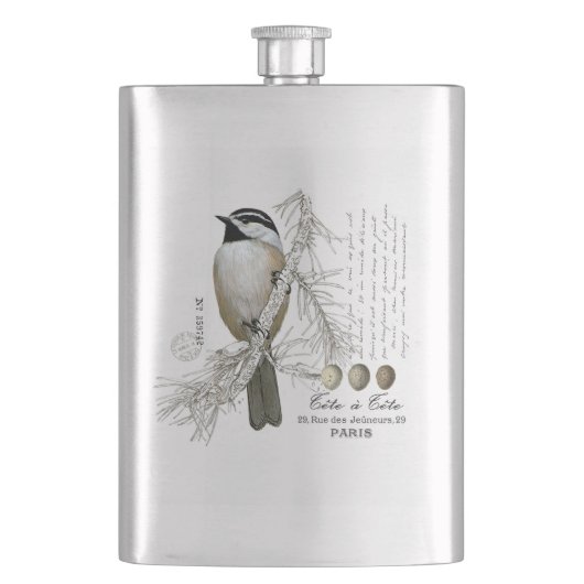 moderne Vintage Winterwaldkichade Flachmann (Vorderseite)