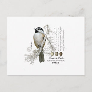 moderne Vintage Winterwaldkichade Postkarte
