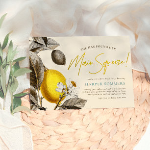 Moderne Vintage-Zitronen-Bridal-Shower Hauptattrak Einladung
