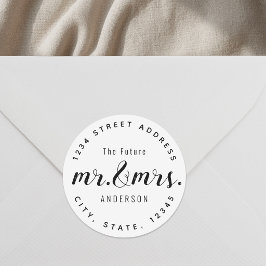 Moderne Vintage Zukunft Frau Wedding Ansprache Runder Aufkleber
