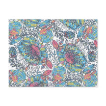 Moderne Vintageblaue Gelbe Wasserfarbe Floral