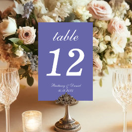 Moderne Violet Einfache Kalligrafie Lila Hochzeit Tischnummer